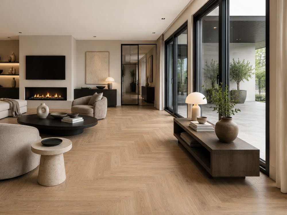 Premium elleboog PVC visgraat vloer laten leggen inclusief egaliseren