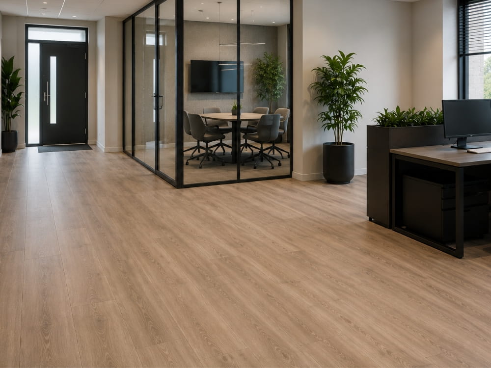 Luxe pvc vloer in werkruimte kantoor